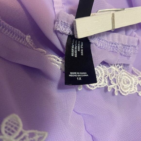 i Collection Lavendar Lace teddy with thongs, size 1X - Picture 4 of 5